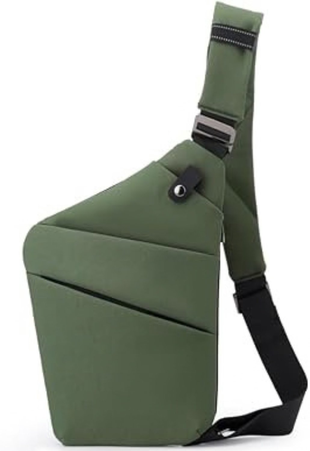 Schoudertas heren - Crossbody voor reizen - Borsttas tijdens wandelen - Compacte opbergruimte voor telefoon - Achtervak met ritssluiting - Verstelbare riem en binnenvakken - Waterbestendig nylon - Groen - Uitvoering rechter schouder