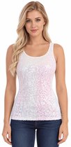 Wit Glitter Top - Dames - Shirt - Glinster - Feest