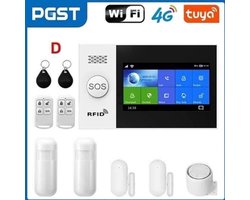 Alarmsysteem - Sirene - Smart Home Beveiligingssysteem - APP - Draadloos - 4.3 inch LCD - APP Bediening - met Alexa - SOS - PSTN - Wit