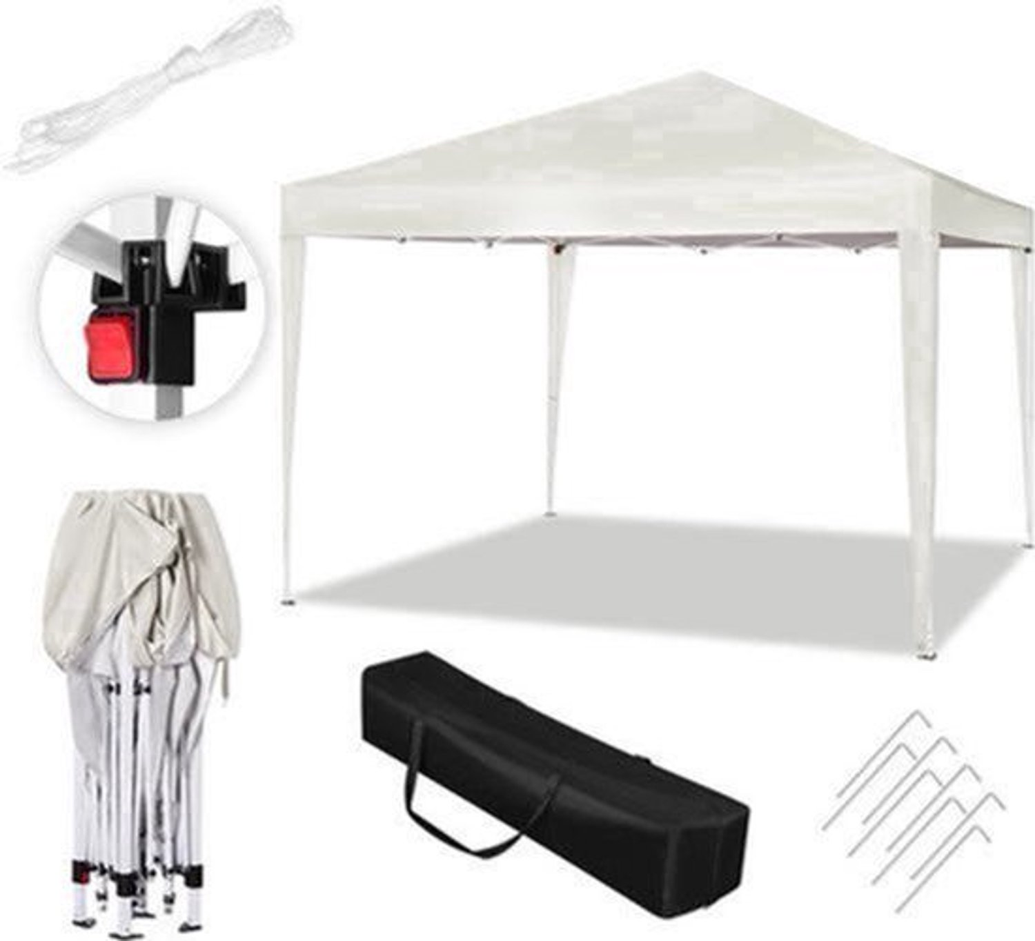 Partytent - Vouwtent - Pop-Up Partytenten - Easy up Tent - Party Tent Opvouwbaar - 300x300cm - voor Tuin Evenementen en Feesten - Waterdichte - Pagodetent met Zonnebescherming - voor Camping, Festival of Bruiloft - Lichtgeel