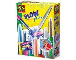 SES Creative Blow Airbrush Pens - Magisch Kleurveranderend - Vanaf 5 Jaar - 7 Stuks - Blaasstiften - Goed Uitwasbaar - Schoencadeautjes Sinterklaas