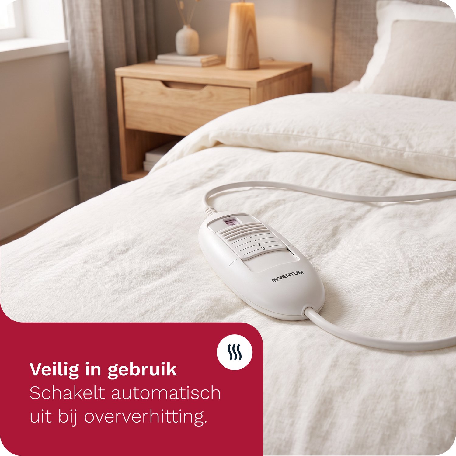 Inventum HN136i elektrische onderdeken 150x80 cm - 1 persoons - Warmtedeken - 3 warmtestanden - Extra warme voetzone - Antibacterieel - Fleece - Lichtblauw – foto 5