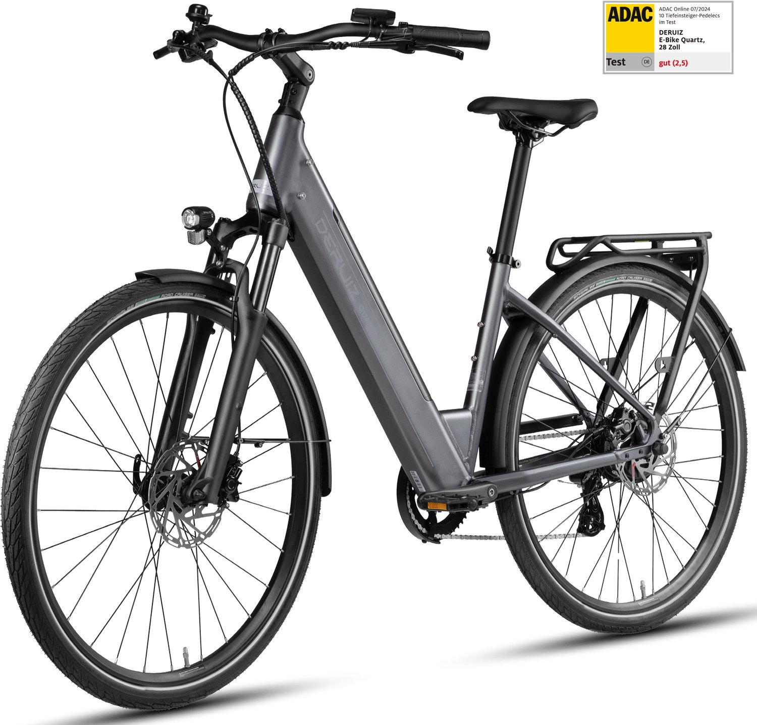 DERUIZ Quartz E-bike 28 inch 644 Wh Accu 55 Nm Hydraulische Schijfrem Zwart