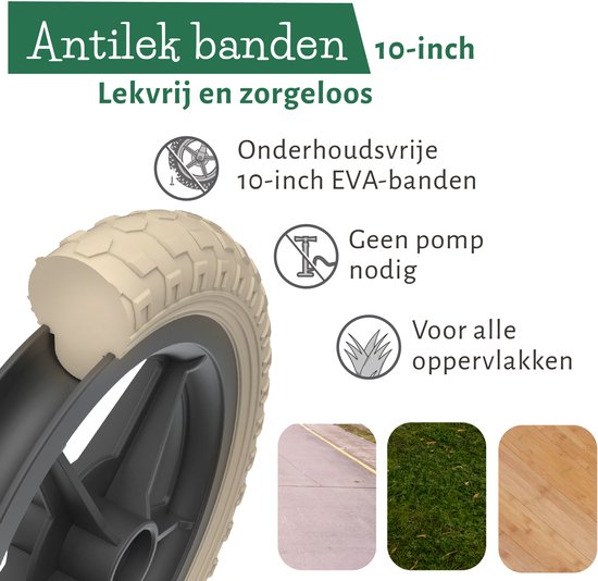 Chillafish Loopfiets 2 jaar - Lichtgewicht met verstelbaar zadel en stuur - Groen- Loopfiets voor jongens en meisjes tot 4 jaar met handvat om te dragen en anti lek banden - Model Charlie — afbeelding 5
