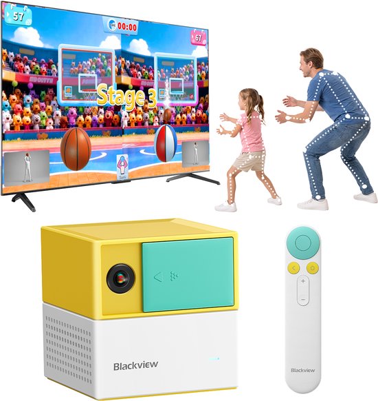 Blackview PlayPop 8 - Slimme Bewegingsspelconsole voor kinderen - zonder controller - WiFi 6 - Bluetooth 5.0 - privacy camera - Crèmekleur