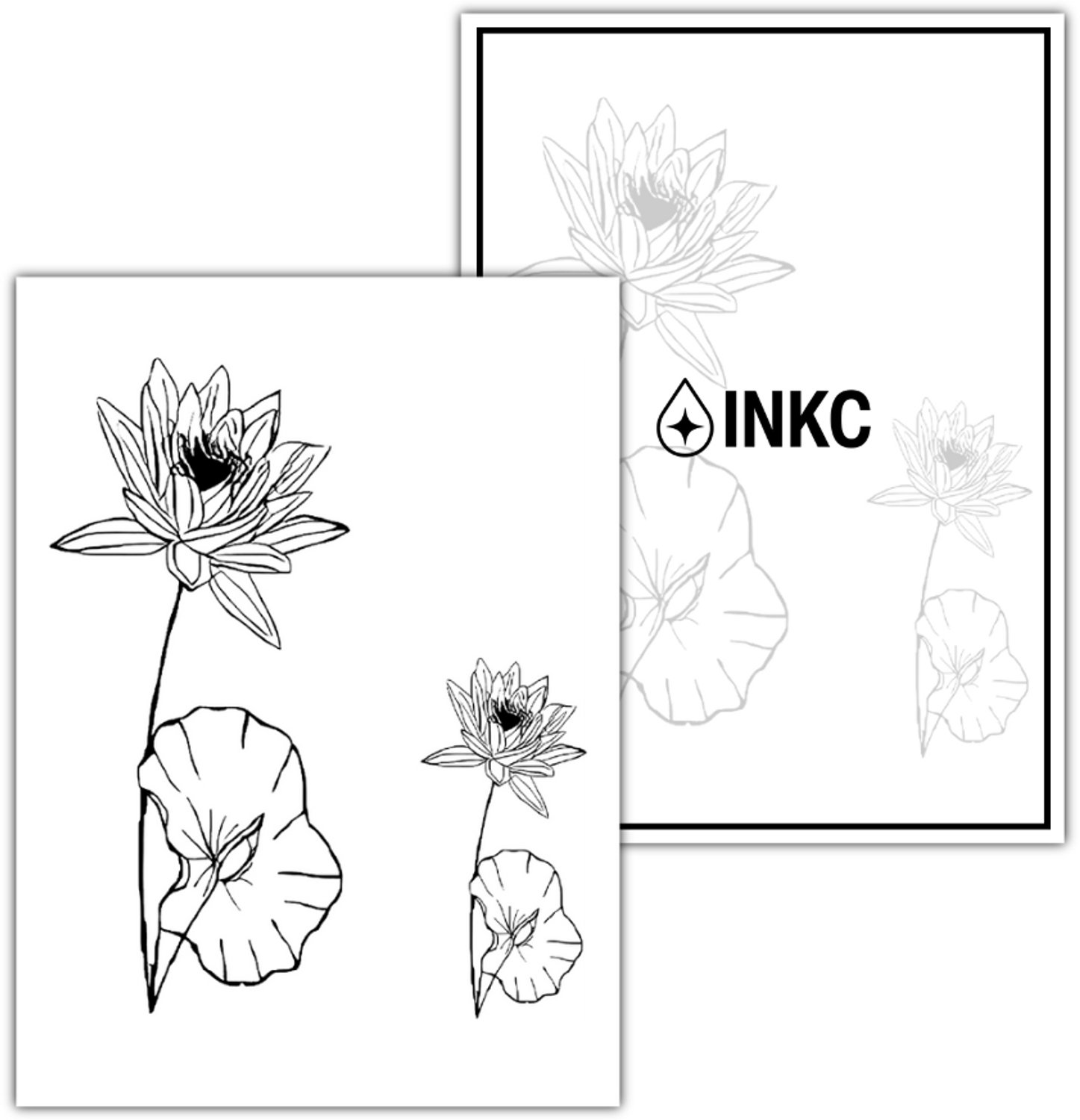 INKC - Tijdelijke Tattoo - Geboortebloem juli Waterlelie - Nep Tattoo - Plak Tattoos - Blijft tot 2 weken - 8 x 11cm