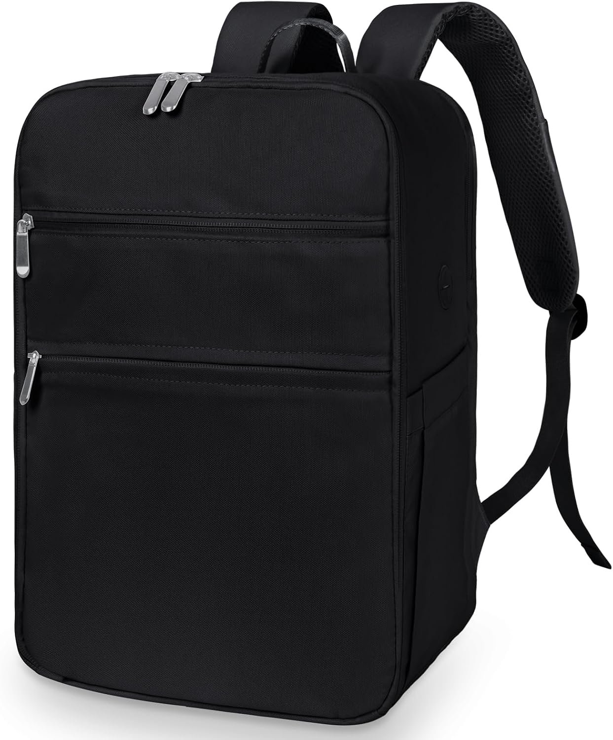 Handbagage rugzak vliegtuig - Cabin rugzak voor reizen - Rugtas voor laptop - Reistas met meerdere vakken - Oxford stof met laptopvak - Verstelbare gevoerde schouderbanden - Zwart - Formaat 40x20x28 cm