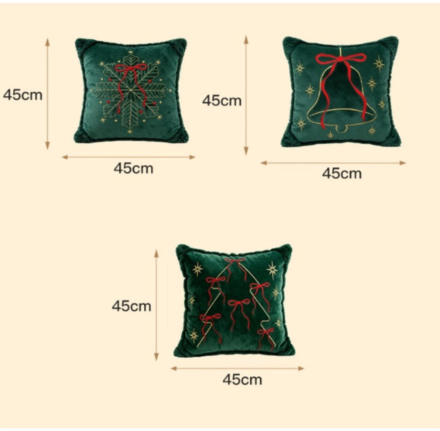 Set van 2 Kussenhoezen (45x45 cm)-Sierkussen Kussen-Exclusief binnenkussens-Sierkussenhoes -Kussenhoes met kerstthema–geschikt voor banken, woonkamers en interieurdecoratie om een feestelijke sfeer te creëren-Geschikt voor Kerstmis en Sinterklaas – foto 5