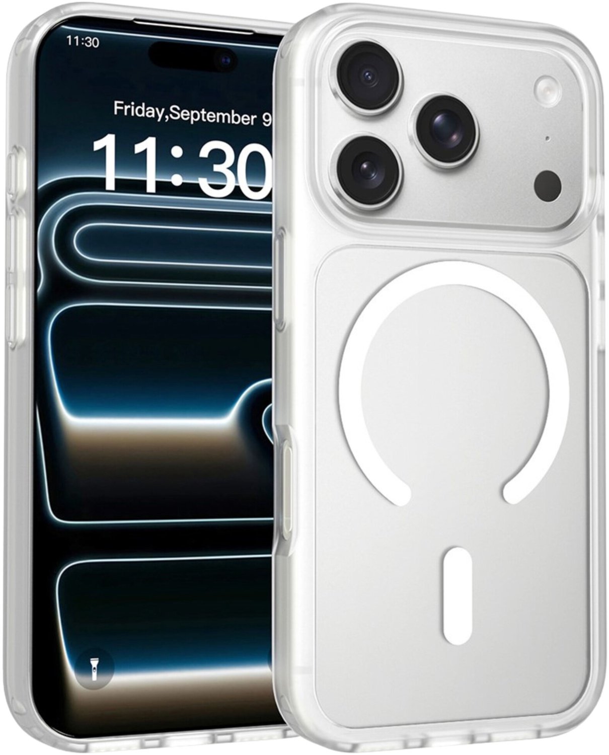 Casety Geschikt voor iPhone 18 Pro Max / Geschikt voor iPhone 17 Pro Max hoesje - slanke backcover met magnetisch ondersteuning - Transparant