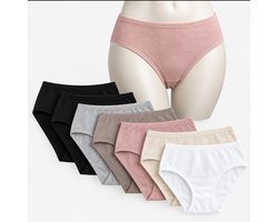 DONEX Slips voor dames 7-Pack – 6 Kleuren – Effen – Maat M/L