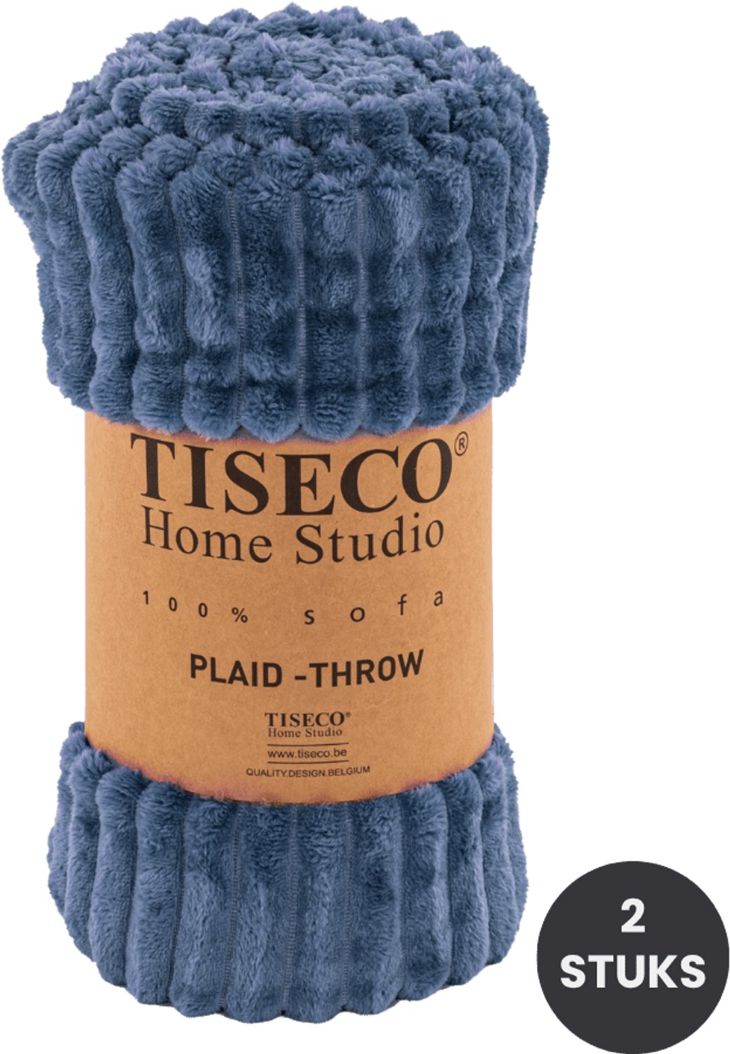 Tiseco Deken RIBBLE - SET/2 - microflanel plaid - 130x160 cm - blue stone