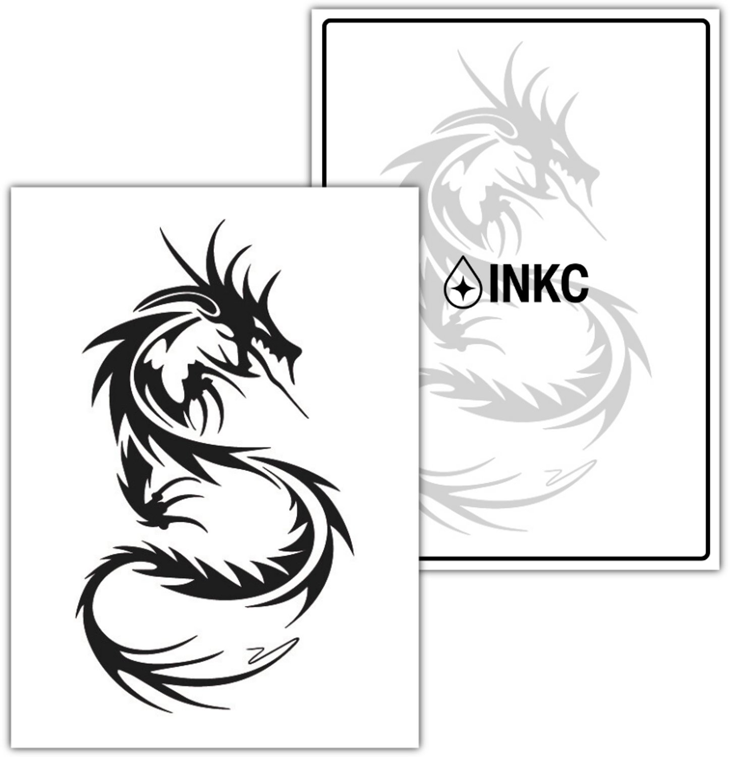 INKC - Tijdelijke Tattoo - Draak - Nep Tattoo - Plak Tattoos - Blijft tot 2 weken - 8 x 10cm