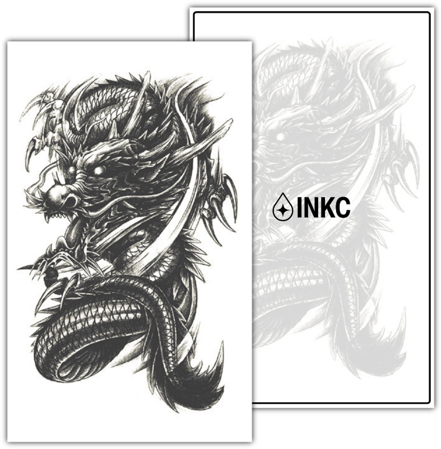 INKC - Tijdelijke Tattoo - Duiveldraak - Nep Tattoo - Plak Tattoos - Blijft tot 2 weken - 11 x 18cm