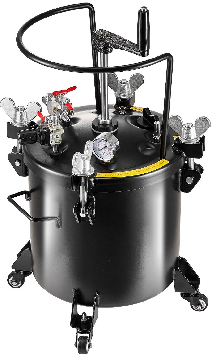 Spuitbus met drukvat- 20 liter/5 gallon drukvat- instelbare druk van 70 psi- stalen drukvat met wielen en lekdichtingsmiddel- voor huisdecoratie en industrieel schilderen.