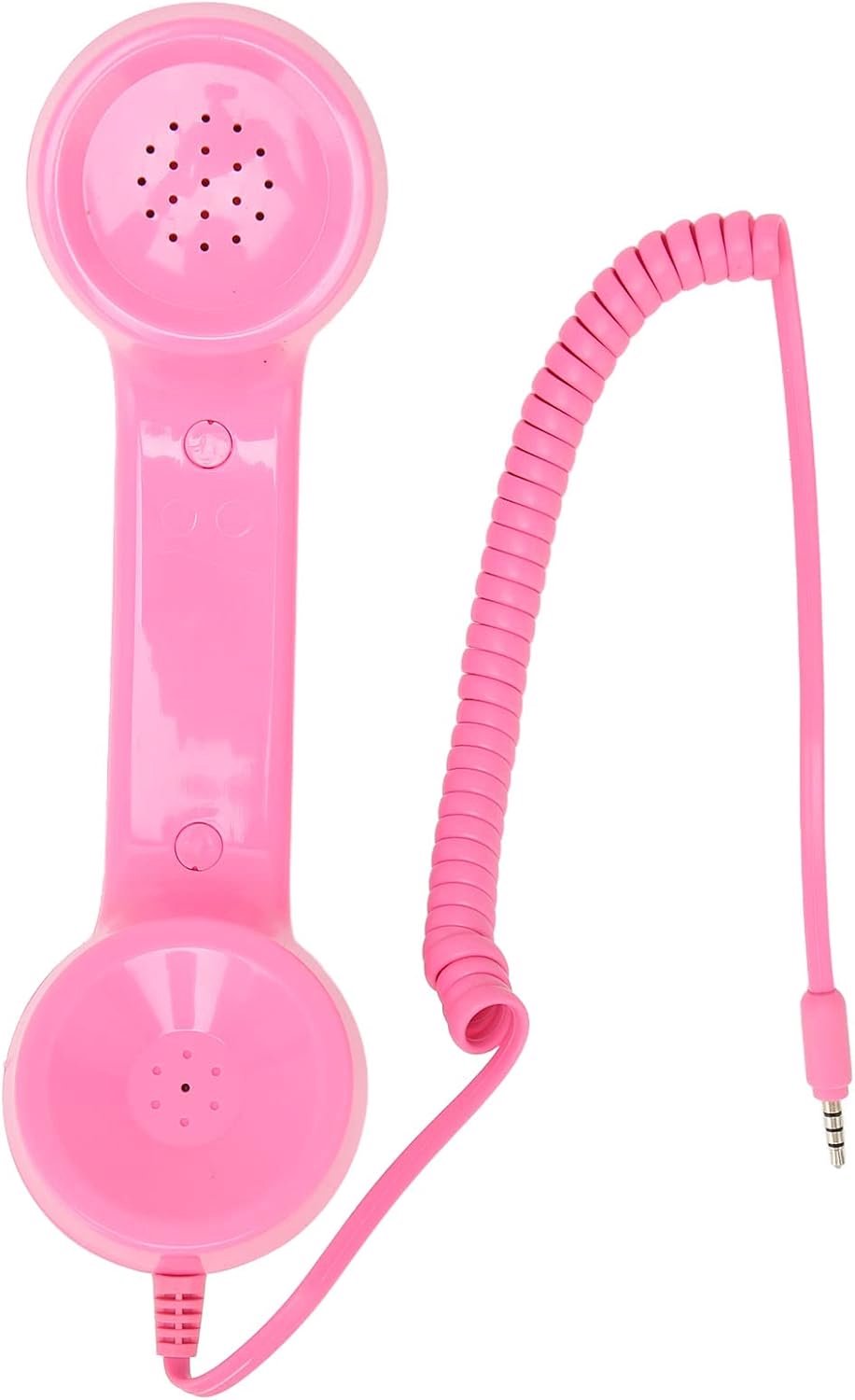 Retro telefoonhoorn, 3,5 mm bedrade ontvanger met microfoon en luidspreker, volumeregeling, geschikt voor smartphones en computers (roze)