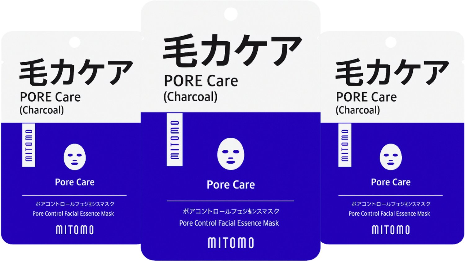 MITOMO Gezichtsmasker Charcoal - Houtskool Poriënreinigend Sheet Mask - Gezichtsverzorging - 3 Stuks