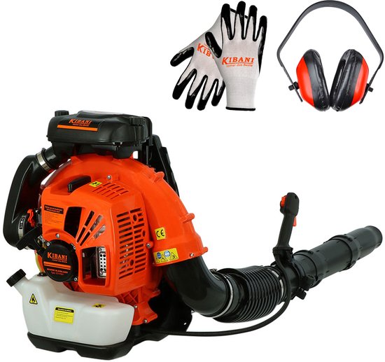 Kibani Benzine Bladblazer 75.6 cc / 4.2 pk – Luchtsnelheid 332 km/h – 3100W - Ruggedrager - Bladblazers