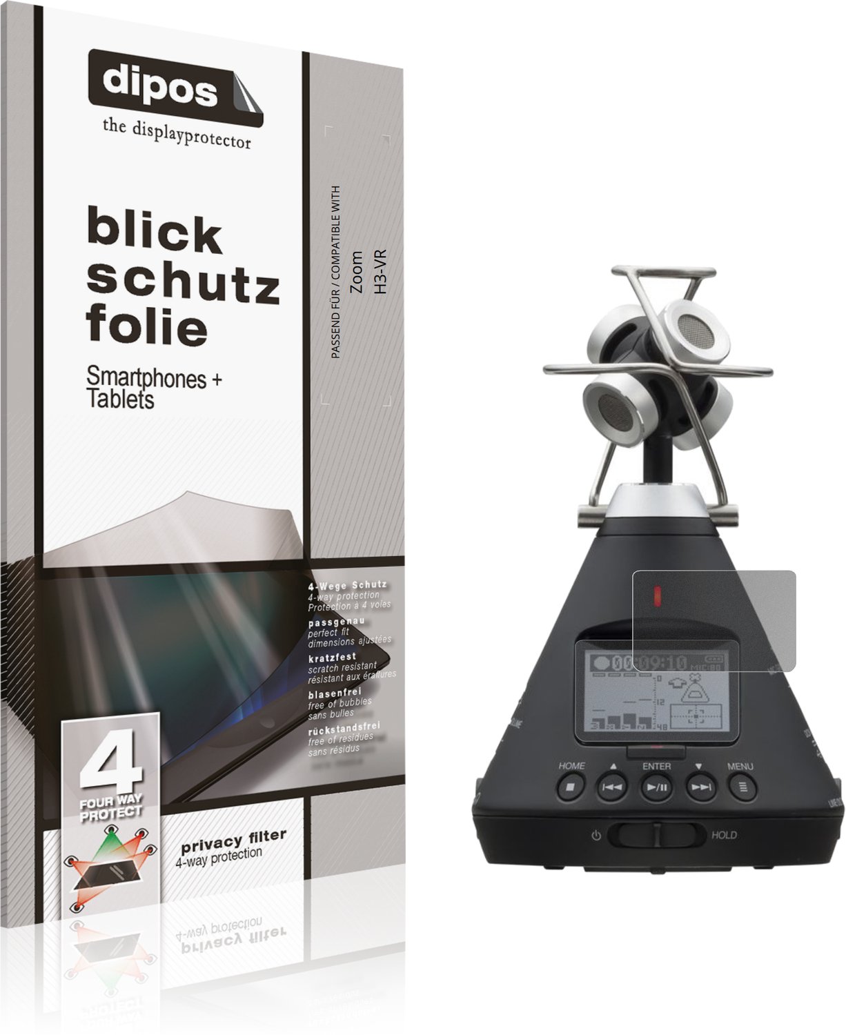 dipos – Matte Privacy Screenprotector geschikt voor Zoom H3-VR | Anti-Spy Beschermfolie