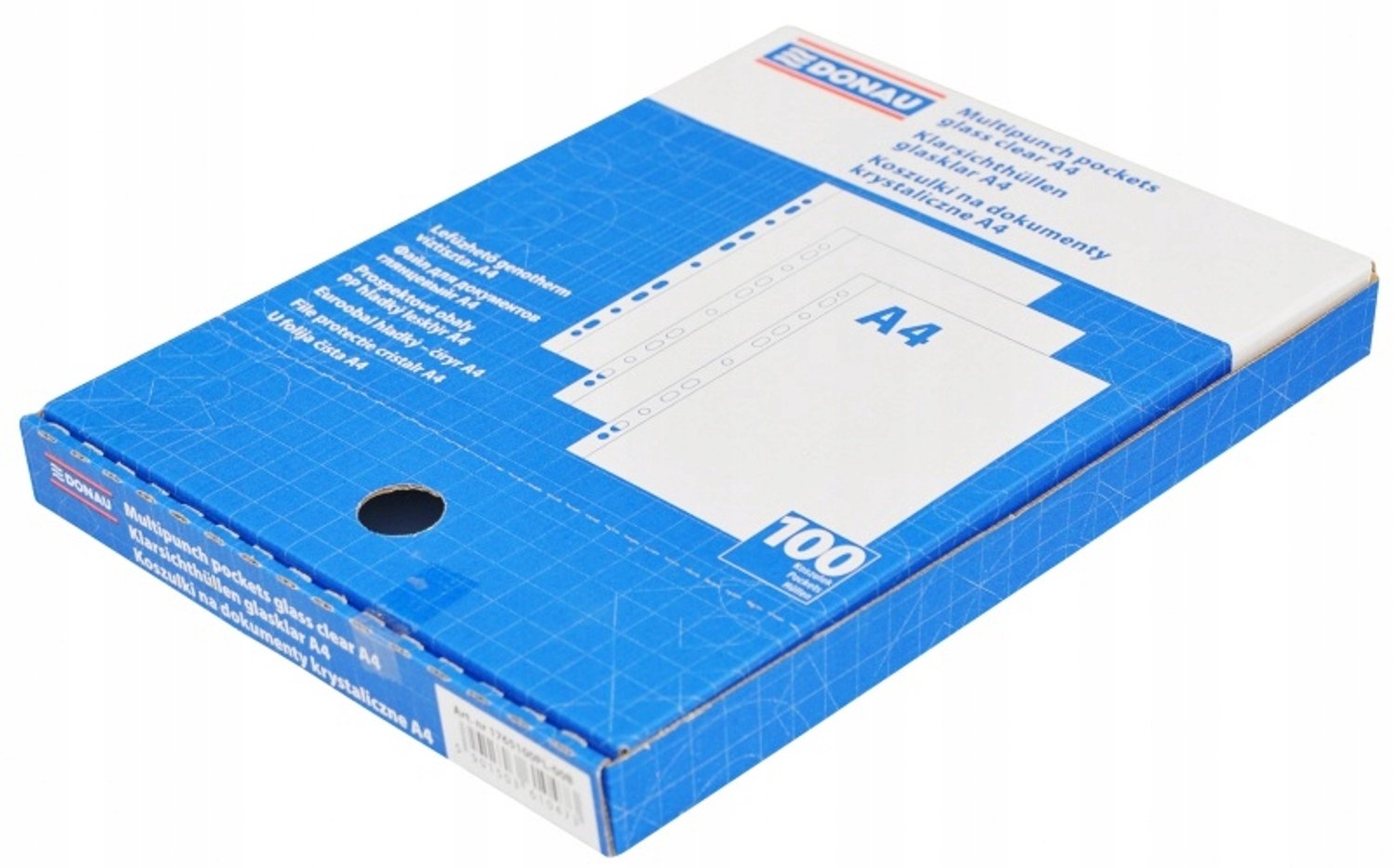 Donau PP A4 45 micron document sleeves, crystal clear, 100 pcs