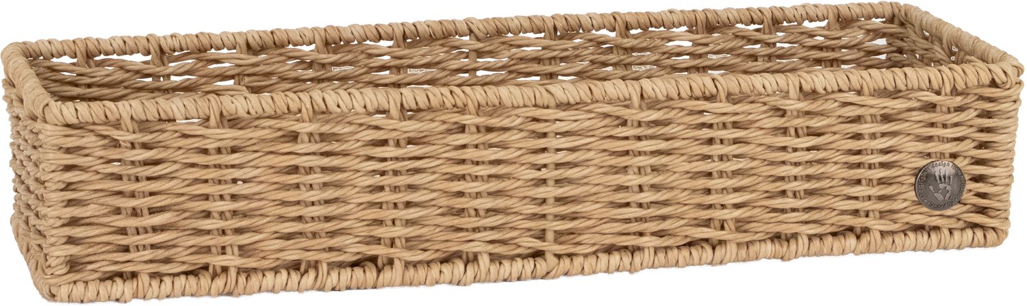 Handed By - Open opbergmand lang - Handgevlochten - Naturel - Celeste - lichtbruin, natuurlijk beige - natural light brown