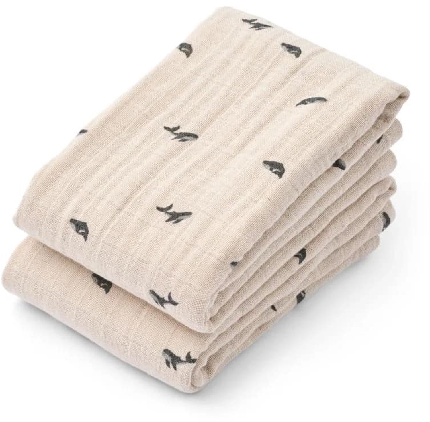 Liewood Hydrofiele Doeken Set Lewis Mini Whale Sandy (set van 2)