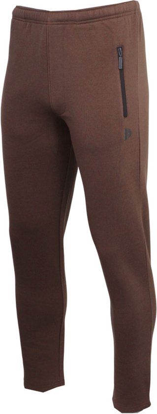 Bruine Donnay joggingbroek met ritszakken en elastische tailleband.