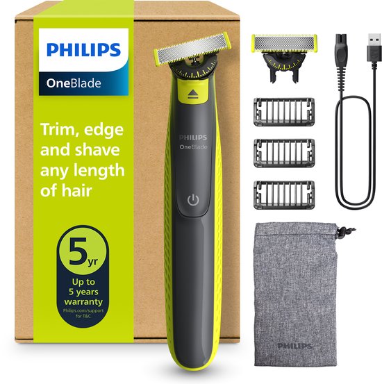 Philips OneBlade 360 voor het gezicht - Trimmer, scheerapparaat en styler in 1 - Met 3 trimkammen - QP2724/31