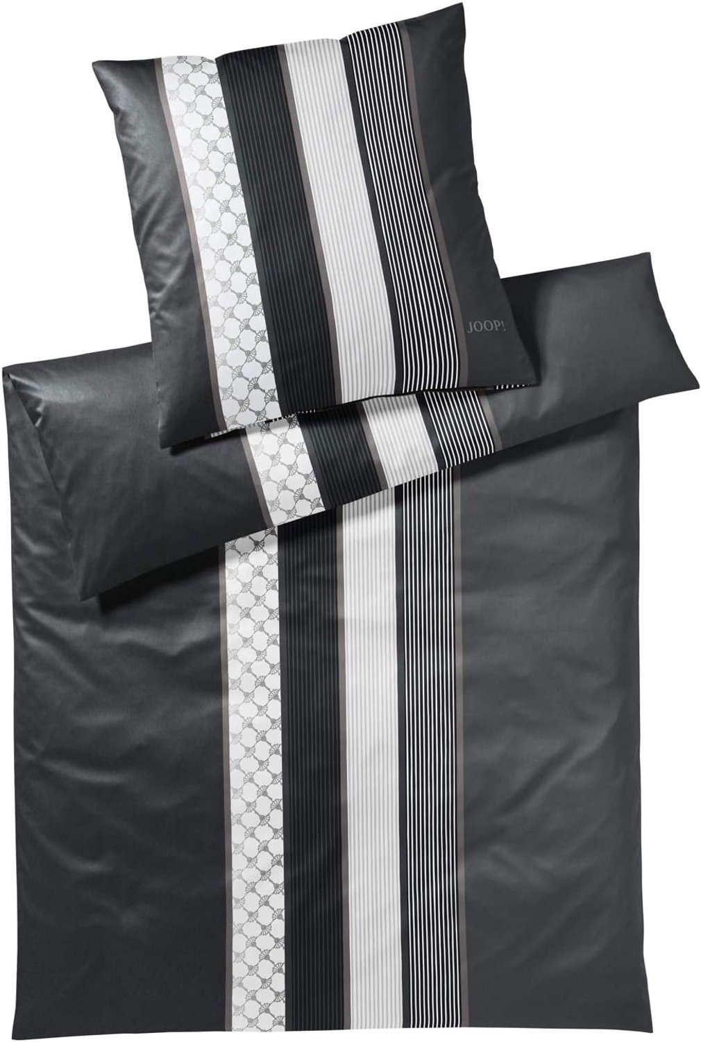 Joop! Dekbedovertrek Set Katoen Satin Gestreept 155x220cm Diep Steen