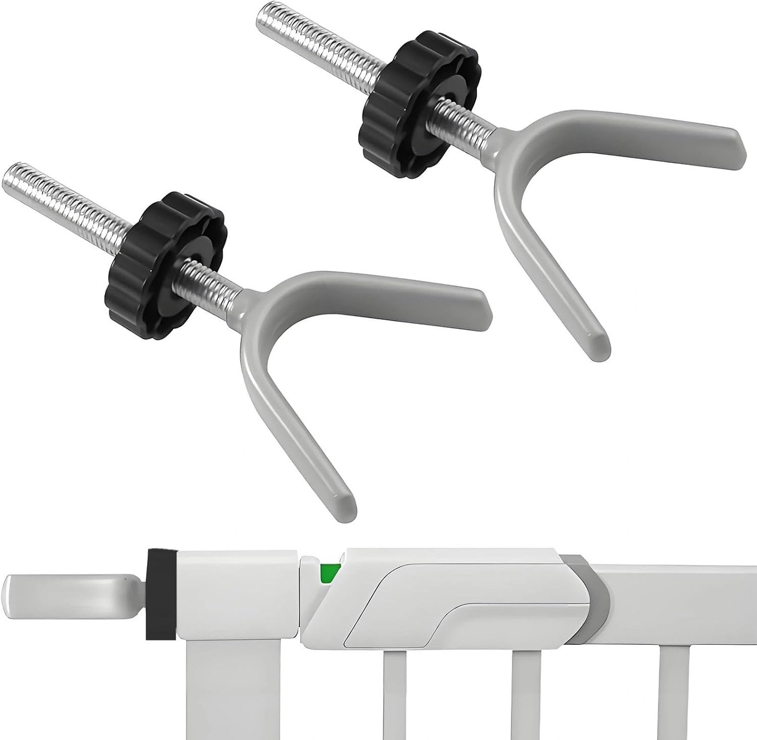 Set van 2 Y-vormige adapters voor traphekken, eenvoudig te bevestigen zonder boren, ideaal voor bescherming van kinderen en huisdieren