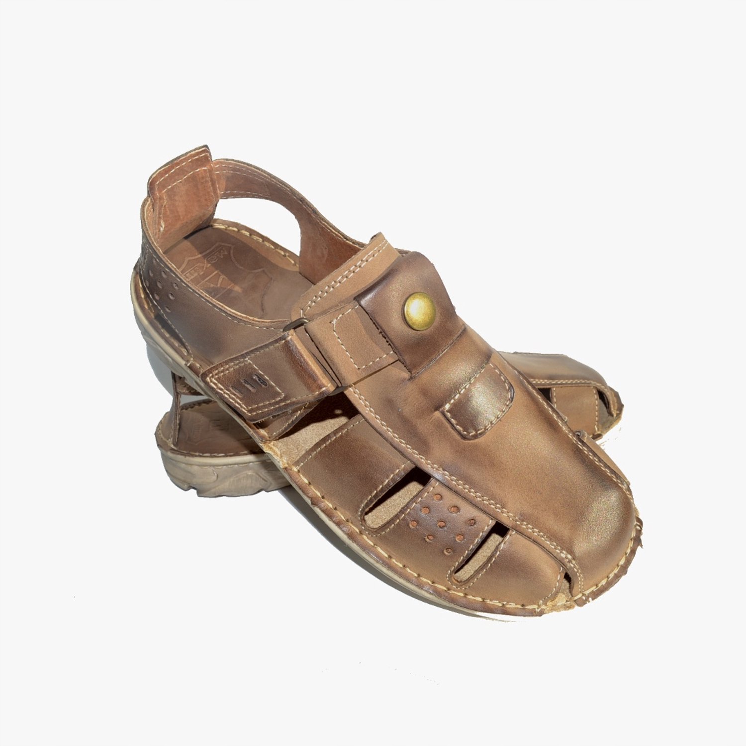 Maximus Heren Sandalen Leer 45 Klittenband & Comfort Groen