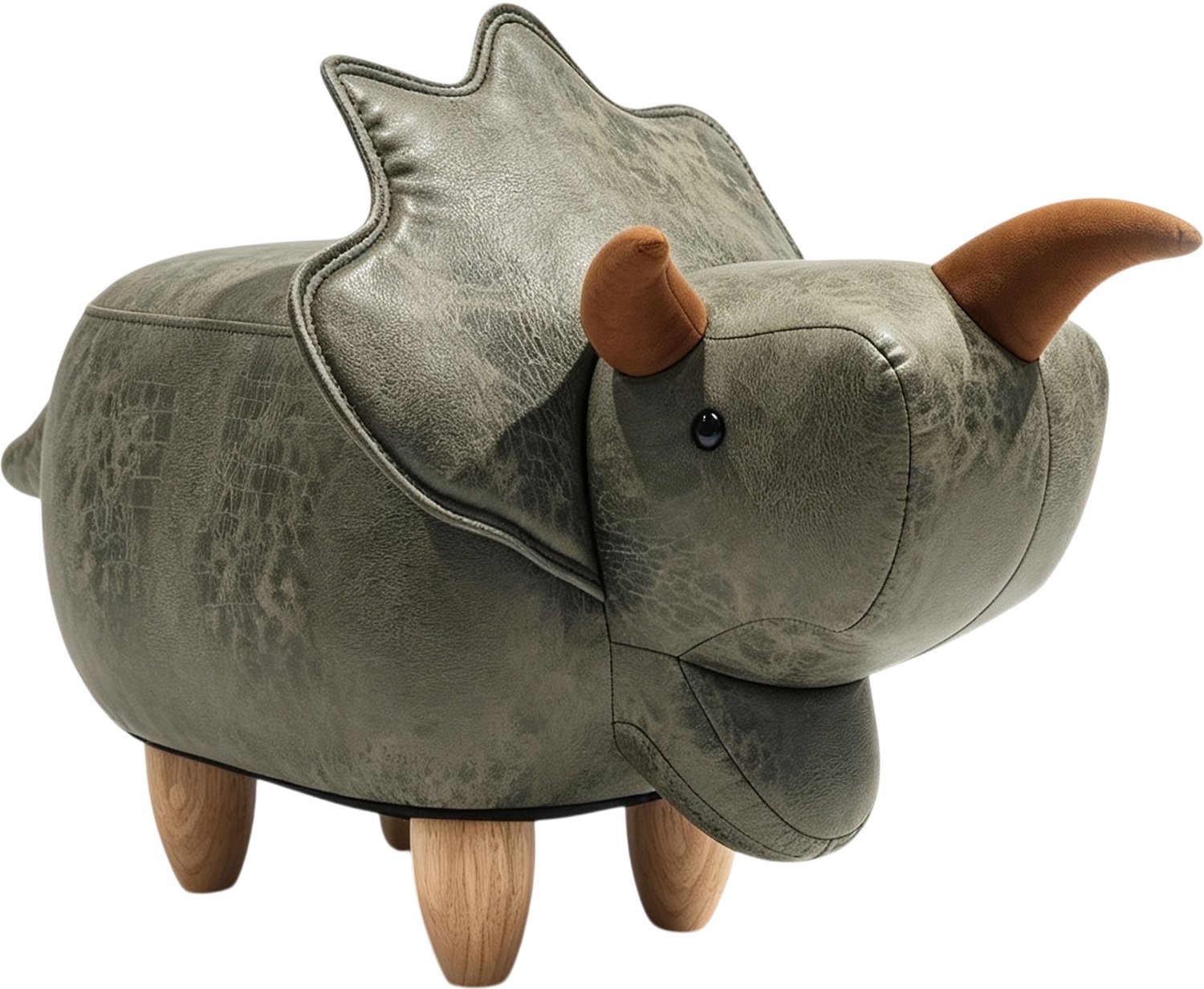Sunny Kinderkrukje Dinosaurus Groen – 96 x 36 x 40 cm – Kinderkruk vanaf 3 Jaar – Stoer Dinosaurusdesign – Zachte Polyester Bekleding – Houten Frame en Poten – Max. 100 kg – Kinderkrukje voor Speelkamer of Kinderkamer