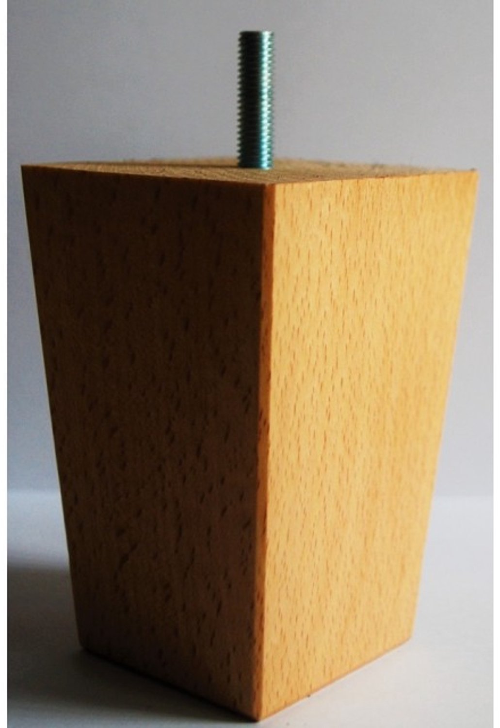Boxspringpoten model Taurus, set 6 stuks, hout, M8 schroefdraad - 10cm - beuken