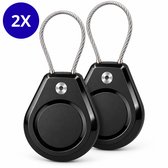 FURTASTIC® Waterdichte AirTag-Sleutelhanger - 2 Stuks - AirTag Houder - Anti-Diefstal ontwerp met Staaldraad - Apple AirTag niet inbegrepen - Tracker accessoires