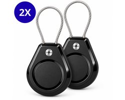 FURTASTIC® Waterdichte AirTag-Sleutelhanger - 2 Stuks - AirTag Houder - Anti-Diefstal ontwerp met Staaldraad - Apple AirTag niet inbegrepen - Tracker accessoires