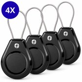 FURTASTIC® Waterdichte AirTag-Sleutelhanger - 4 Stuks - AirTag Houder - Anti-Diefstal ontwerp met Staaldraad - Apple AirTag niet inbegrepen - Tracker accessoires
