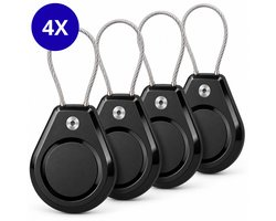 FURTASTIC® Waterdichte AirTag-Sleutelhanger - 4 Stuks - AirTag Houder - Anti-Diefstal ontwerp met Staaldraad - Apple AirTag niet inbegrepen - Tracker accessoires