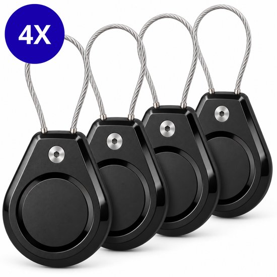 FURTASTIC® Waterdichte AirTag-Sleutelhanger - 4 Stuks - AirTag Houder - Anti-Diefstal ontwerp met Staaldraad - Apple AirTag niet inbegrepen - Tracker accessoires