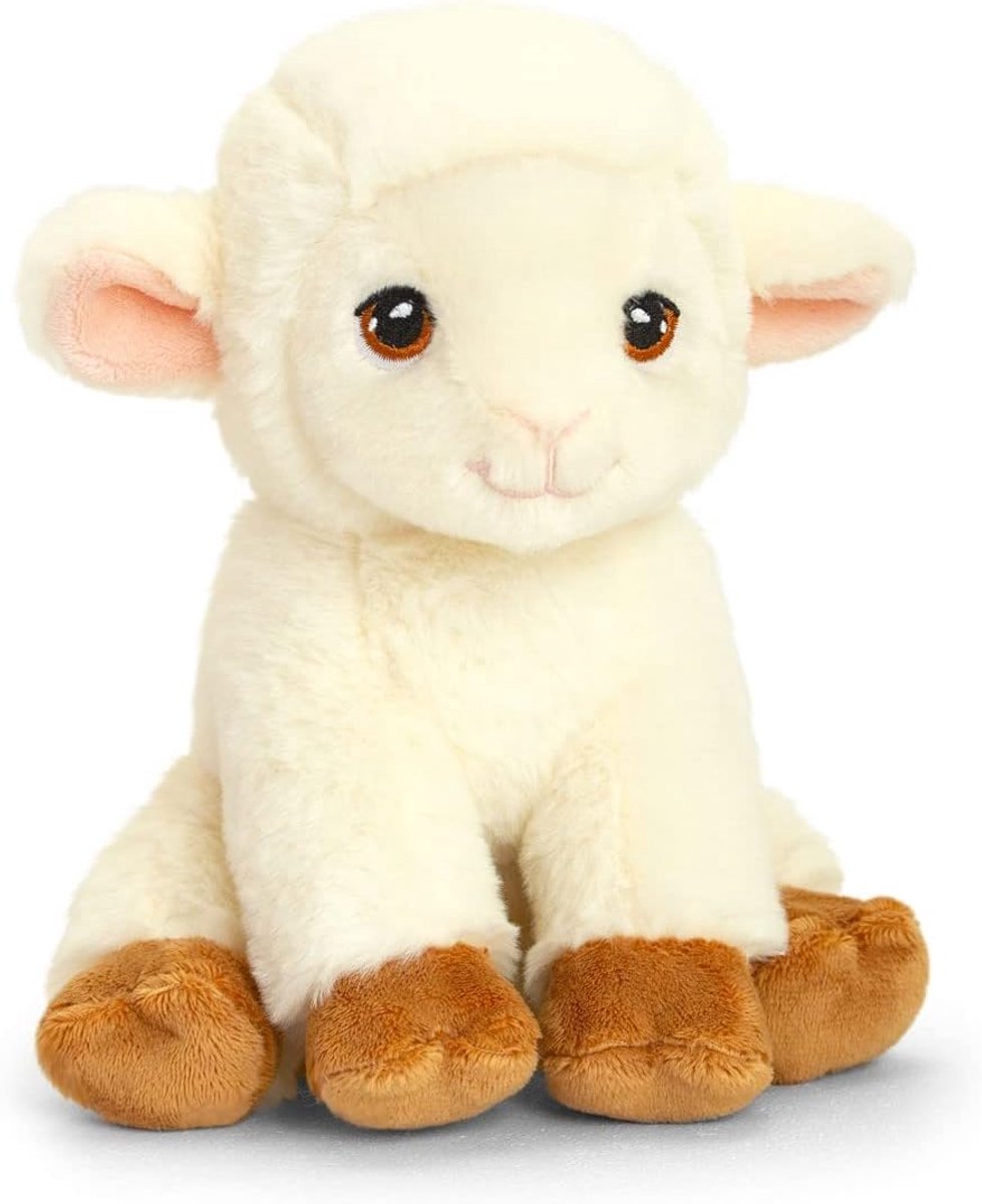 Knuffeldier, zacht ecologisch speelgoed, 100% gerecycled, schaap