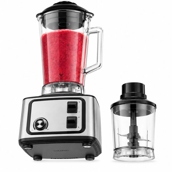 2-in-1 Blender 2,5 Liter - Smoothie Maker met Hakmolen - Krachtige Keukenmixer voor Smoothies en Milkshakes van Golermo — afbeelding 3