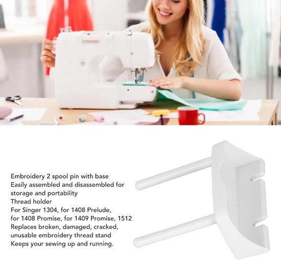 Naaimachine spoel draad - Vervangingsspoel - Eenvoudig te monteren - Borduurwerk 2 spoel pin - Geschikt voor Singer 1304 1408 1409 1512 — afbeelding 4