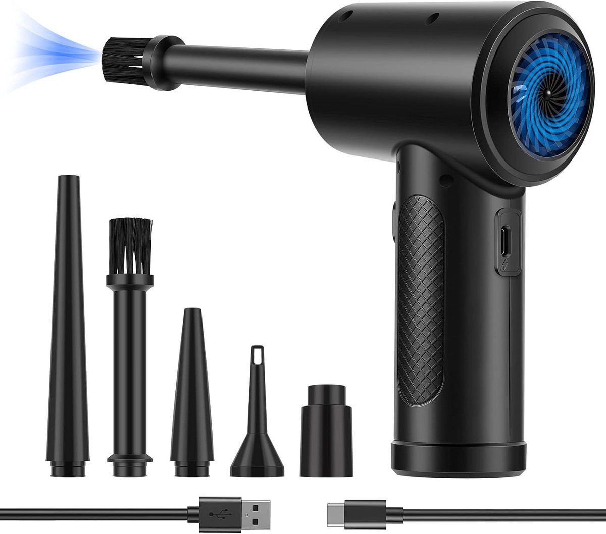 KZQ Compressed air duster - Draadloze luchtreiniger voor camera, pc en huisdier - - Zwart