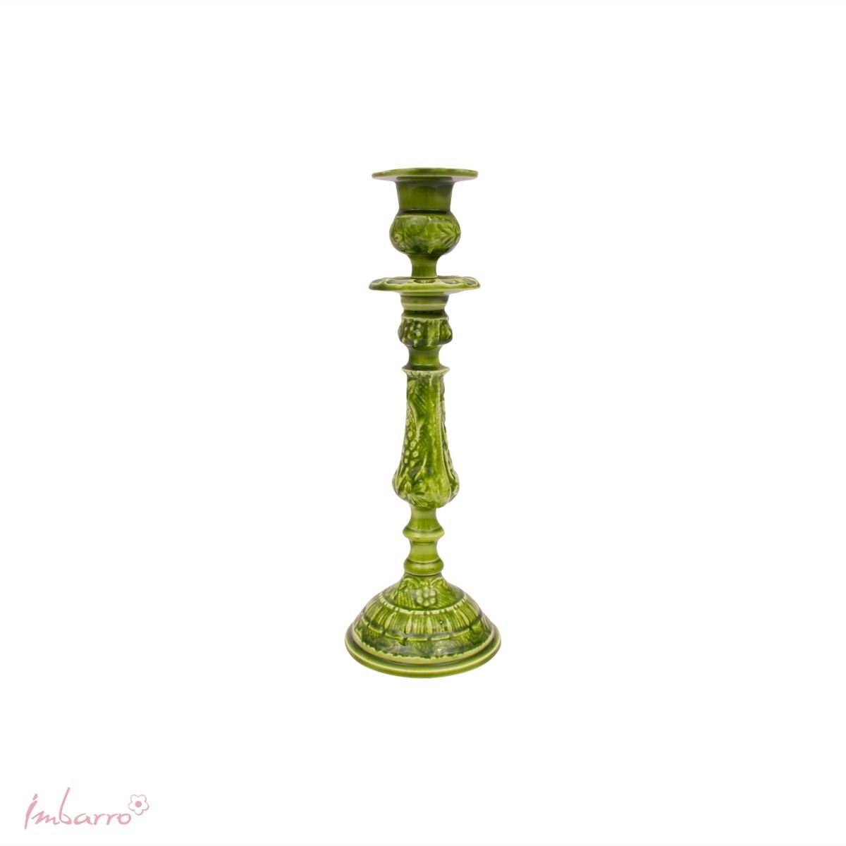 Imbarro Home & Fashion - Kandelaar Dulce Green - Groen - L:8.50 W:8.50 H:25 cm