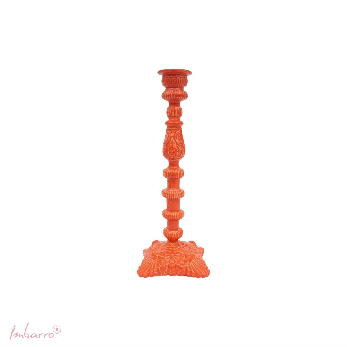 Imbarro Home & Fashion - Kandelaar Loren Orange - Oranje - L:11 W:11 H:30 cm