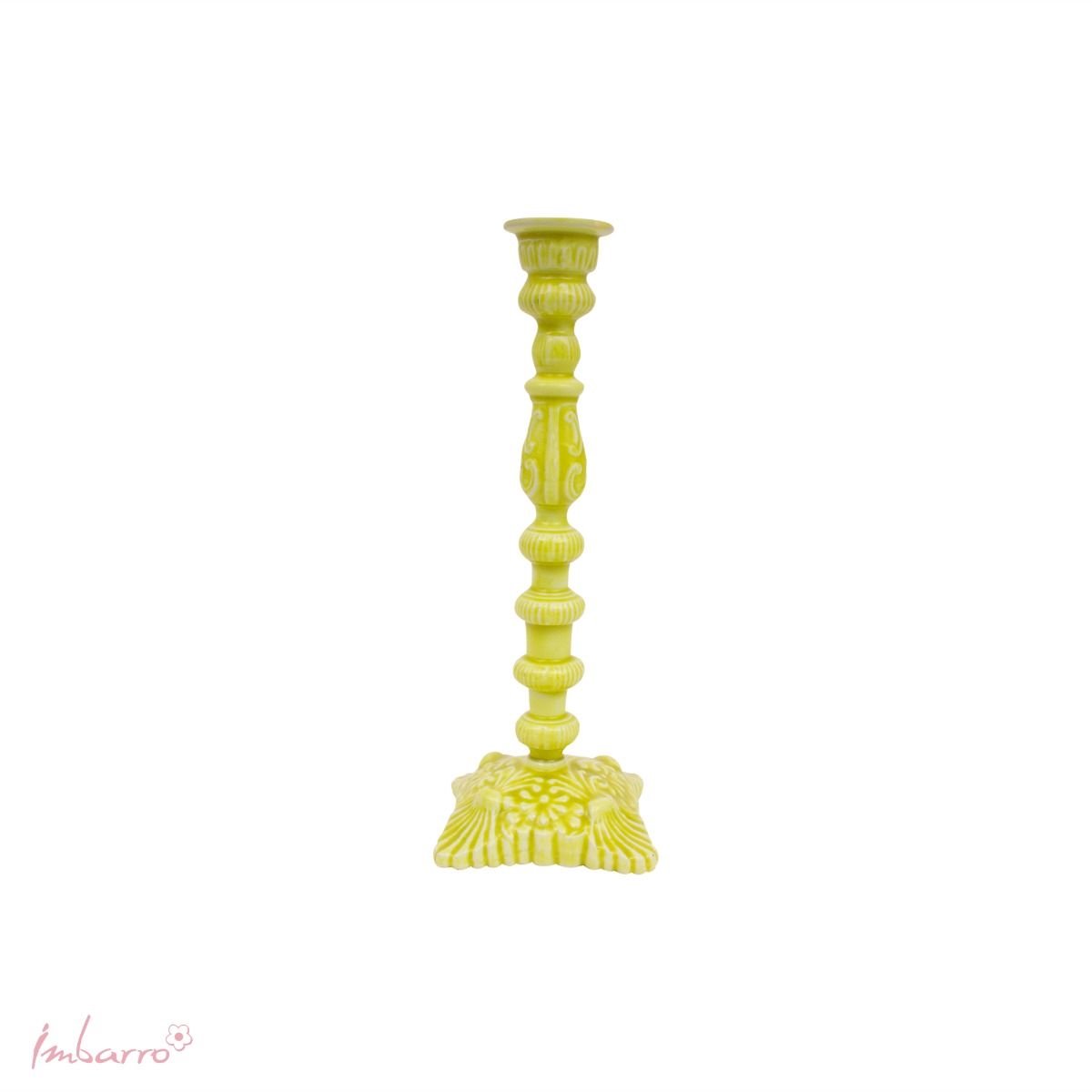 Imbarro Home & Fashion - Kandelaar Loren Lime - Groen - L:11 W:11 H:30 cm