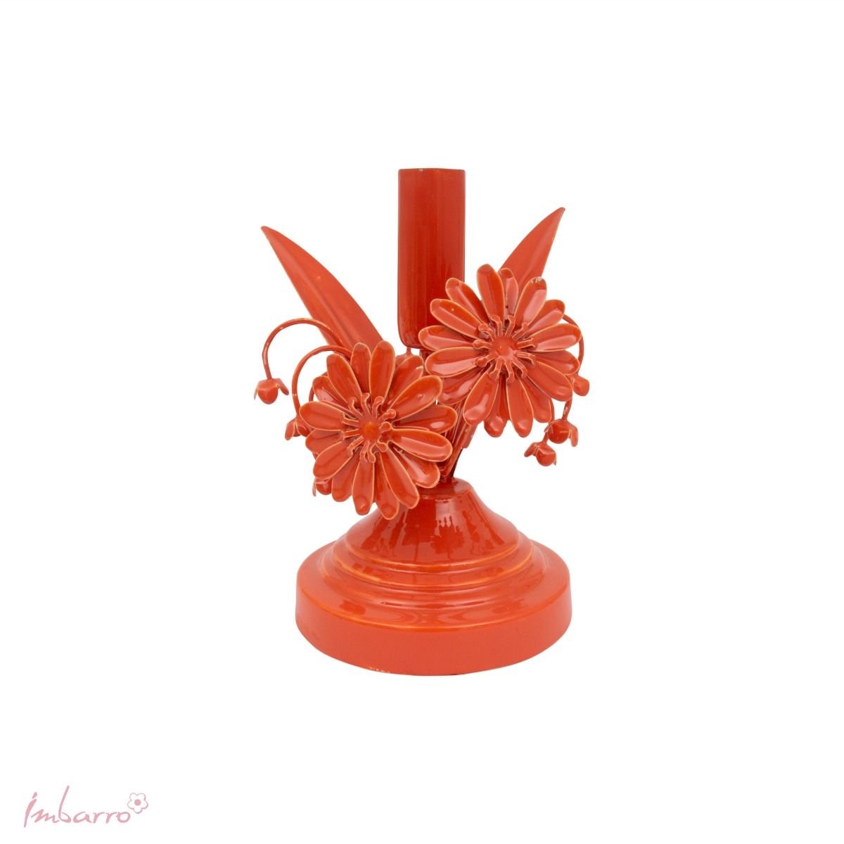 Imbarro Home & Fashion - Kandelaar Fleurie Orange - Oranje - L:15 W:11 H:17 cm