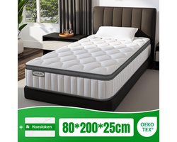 Aiidoits Matras 80x200 cm - Pocketvering Matras 25cm Dik ...