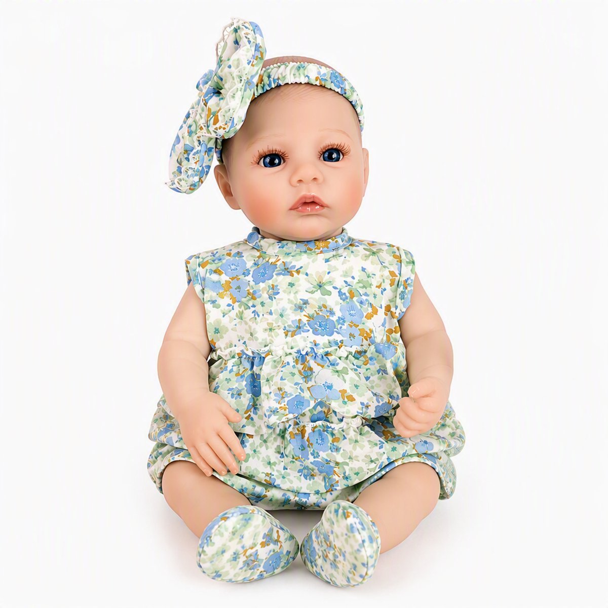 TEKROA® Levensechte Reborn Babypop - Babypoppen - baby meisje - 48 cm - Inclusief Kleding & Magnetische Speen - Realistisch Speelgoed - ledematen siliconen - romp katoenstof