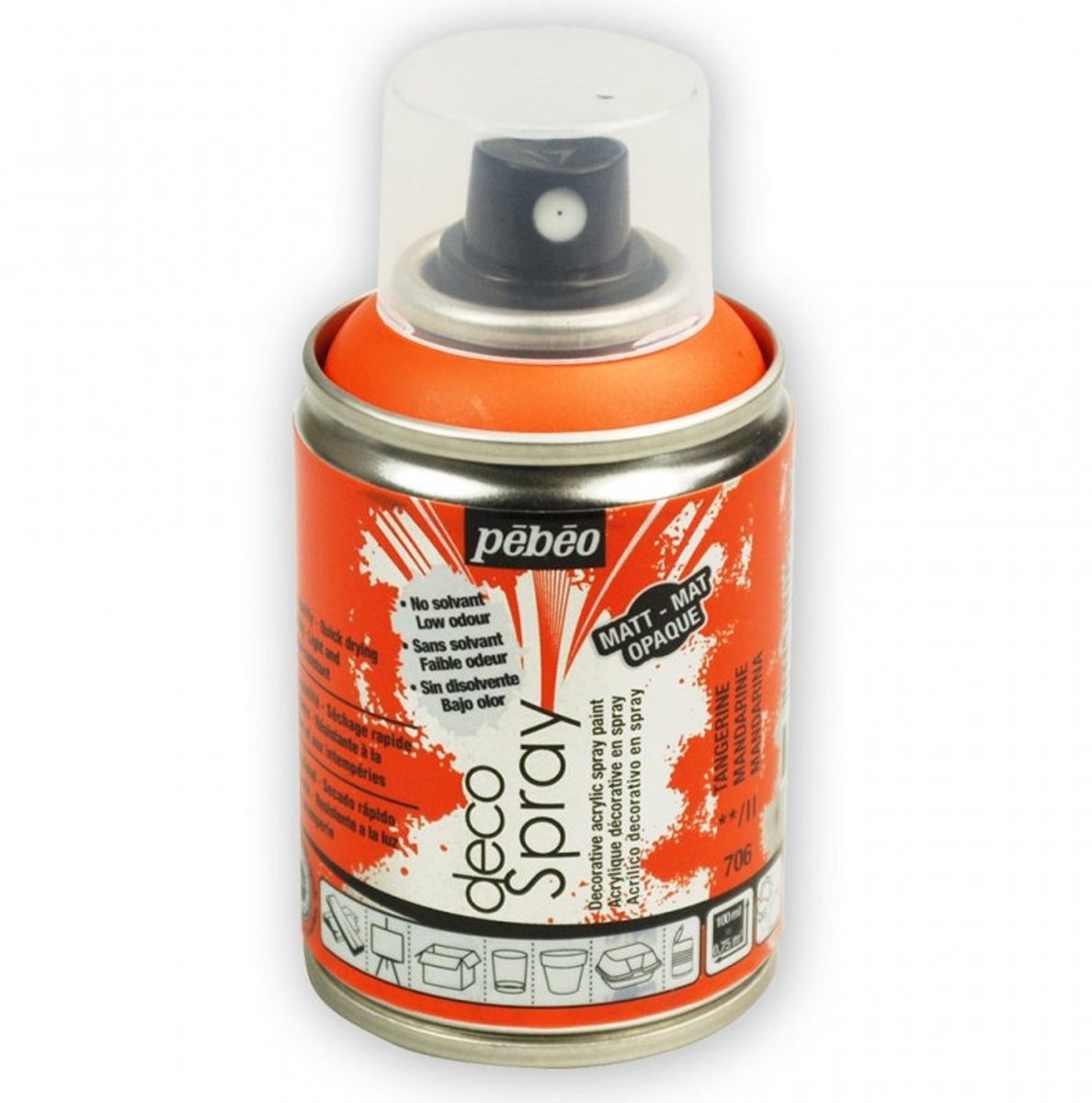 Verf mandarijn - acryl mat in spuitbus - 100 ml - Pébéo