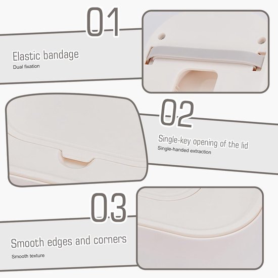 Babydoekjes verwarmer - 20×11,5×10 cm - Verwarmde Billendoekjes Houder Baby - Vochtige Doekjes Verwarmer - 5 Temperaturen 40-60°C & snel verwamer - Met Nachtlampje - Wipe Warmer - Wipe Box - Tissue Box - Grote Capaciteit - USB - Voor Baby, Thuis -Wit — afbeelding 2