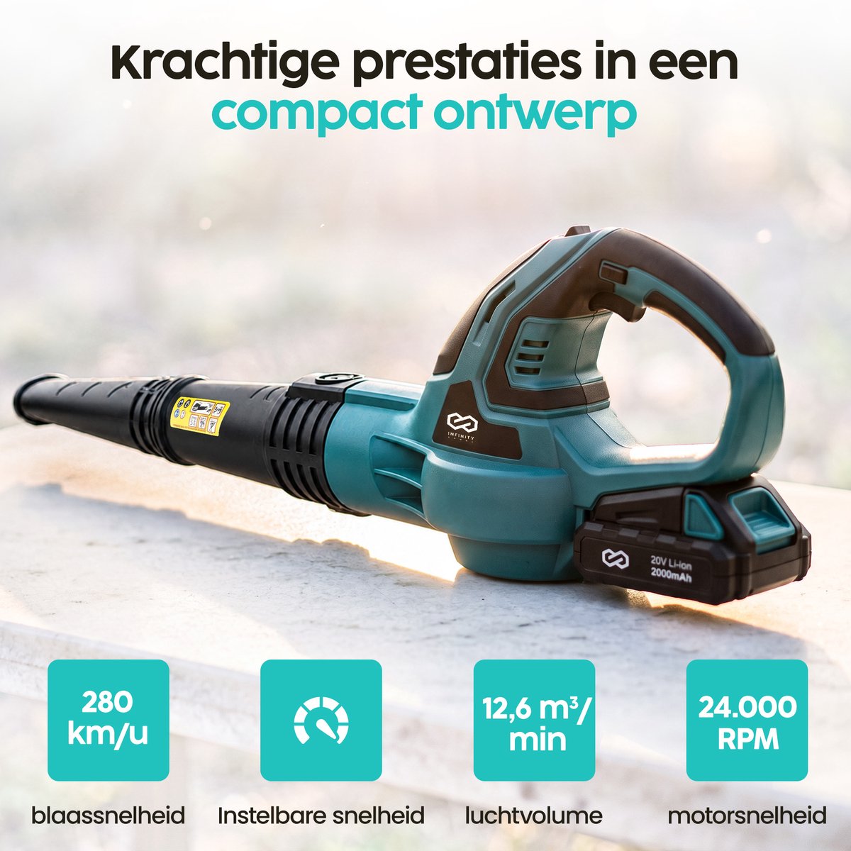 Infinity Goods Accu Bladblazer 20V - Blazer - 280 km/u Luchtsnelheid - Incl. Accu - Extra Krachtig thumbnail 6